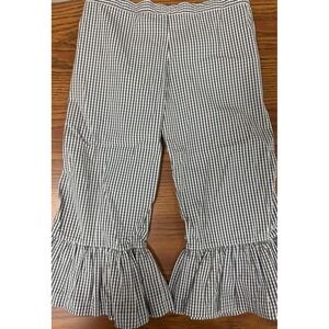 Matilda Jane Girls Navy White Gingham Ruffle Bell Bottom Pants Size 6